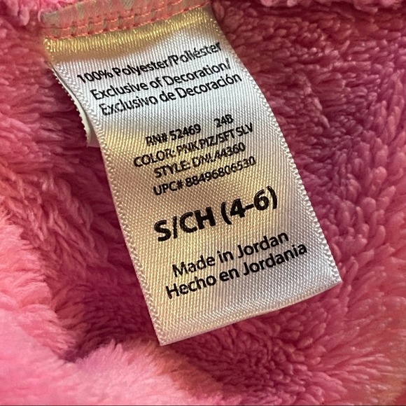 Danskin Jacket Girls Small 4-6 Pink Gray Full Zip Fleece Pockets - Picture 4 of 5